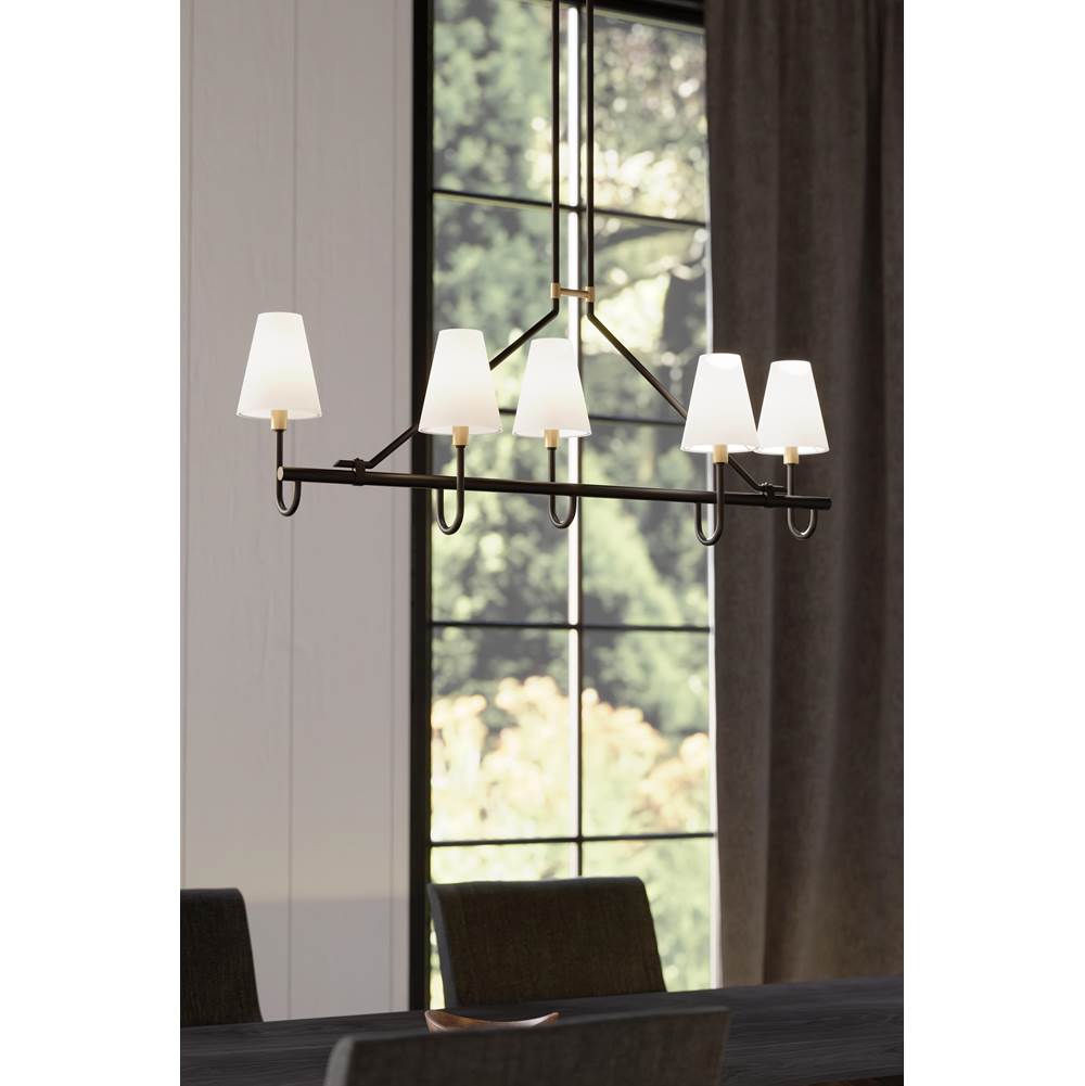 Minka-Lavery 12105-855 Legacy Brass Bellforge 51'' 5-light Linear Chandelier Image 3