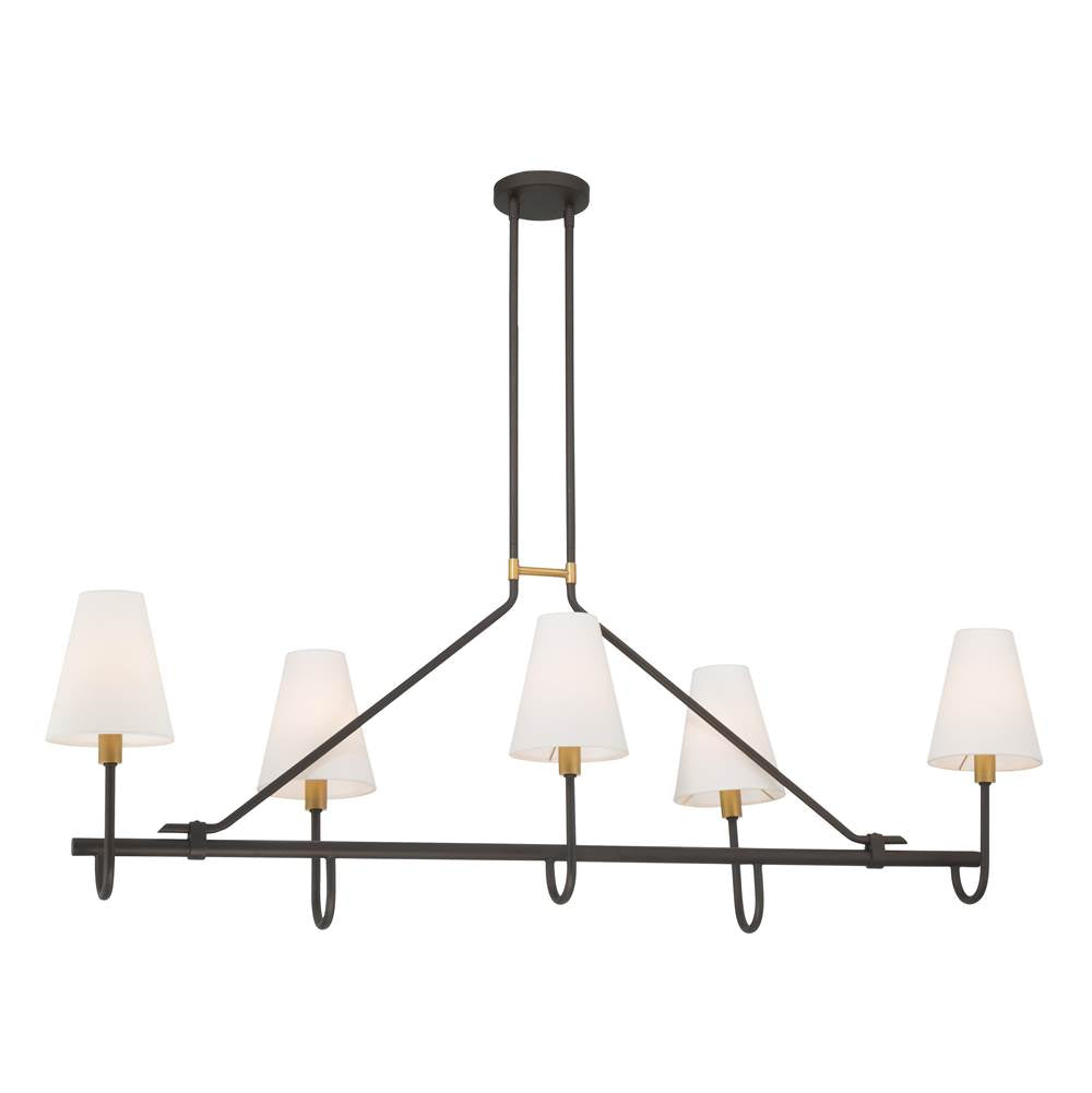 Minka-Lavery 12105-855 Legacy Brass Bellforge 51'' 5-light Linear Chandelier Image 1