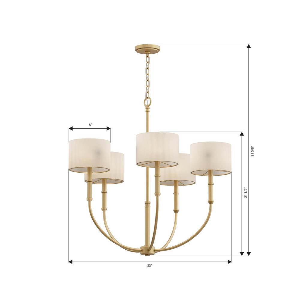 Minka-Lavery 12115-732 Legacy Brass Molvene 33'' 5-light Chandelier Image 2