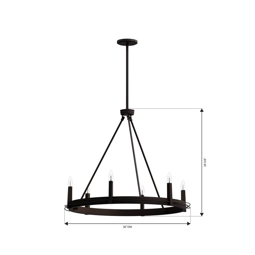 Minka-Lavery 12418-860 Dark Bronze Dalvor 36'' 6-light Pendant Image 2