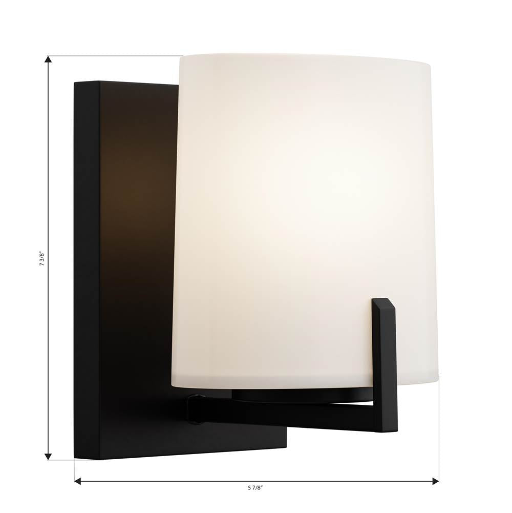 Minka-Lavery 12431-899 Dark Matte Black Mirelle 7.5'' High 1-light Bath Sconce Image 2