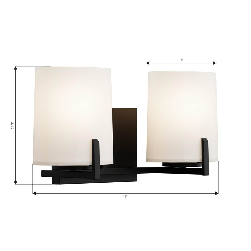 Minka-Lavery 12432-899 Dark Matte Black Mirelle 16'' 2-light Vanity Image 2