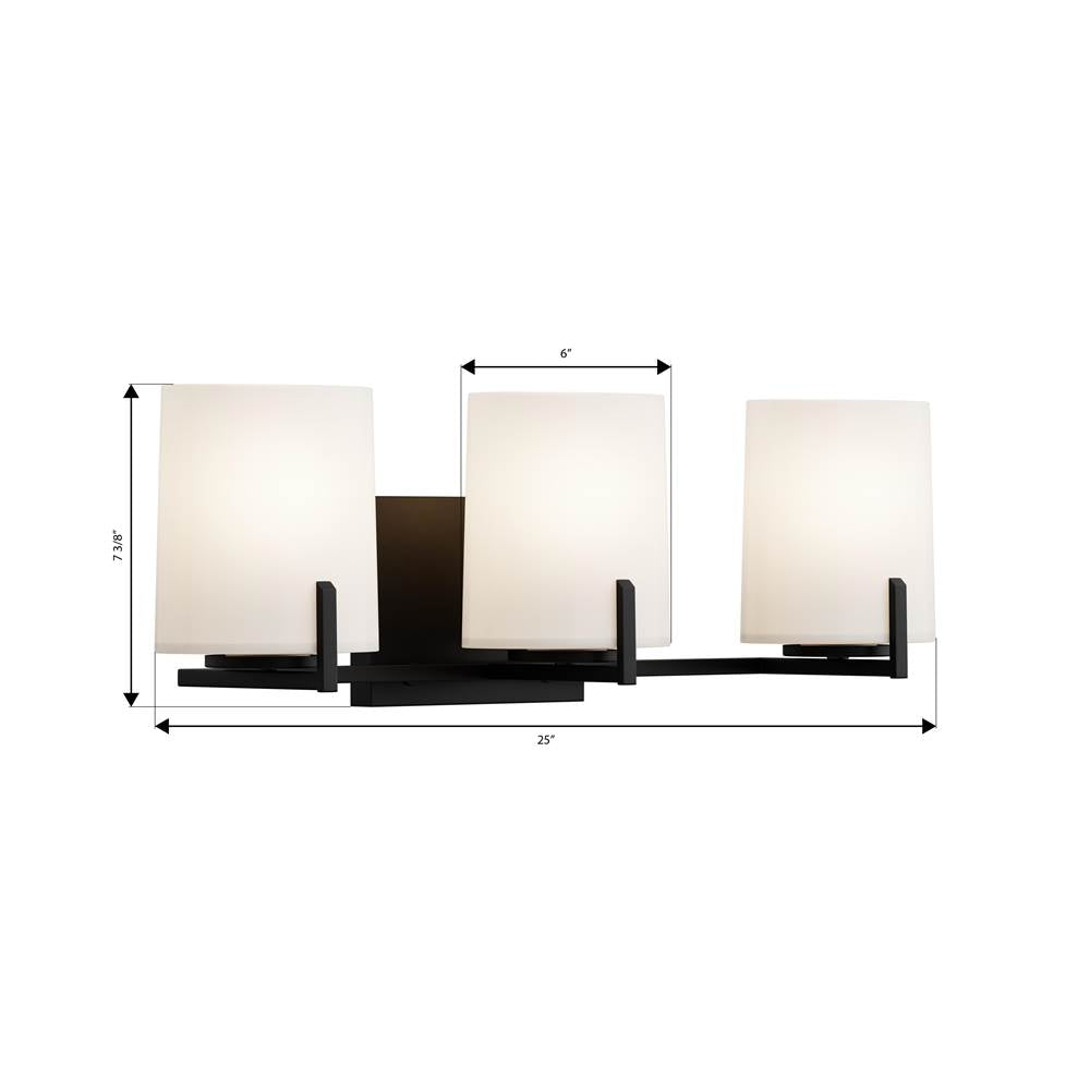 Minka-Lavery 12433-899 Dark Matte Black Mirelle 25'' 3-light Vanity Image 2