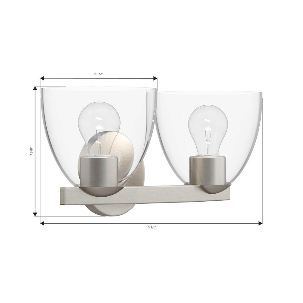 Minka-Lavery 12482-84 Brushed Nickel Noellea 15.25'' 2-light Vanity Image 2