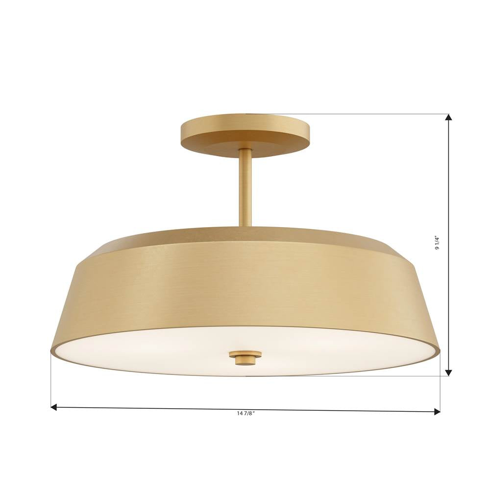 Minka-Lavery 12625-732 Legacy Brass Trellwyn 15'' 3-light Semi-flush Mount Image 2