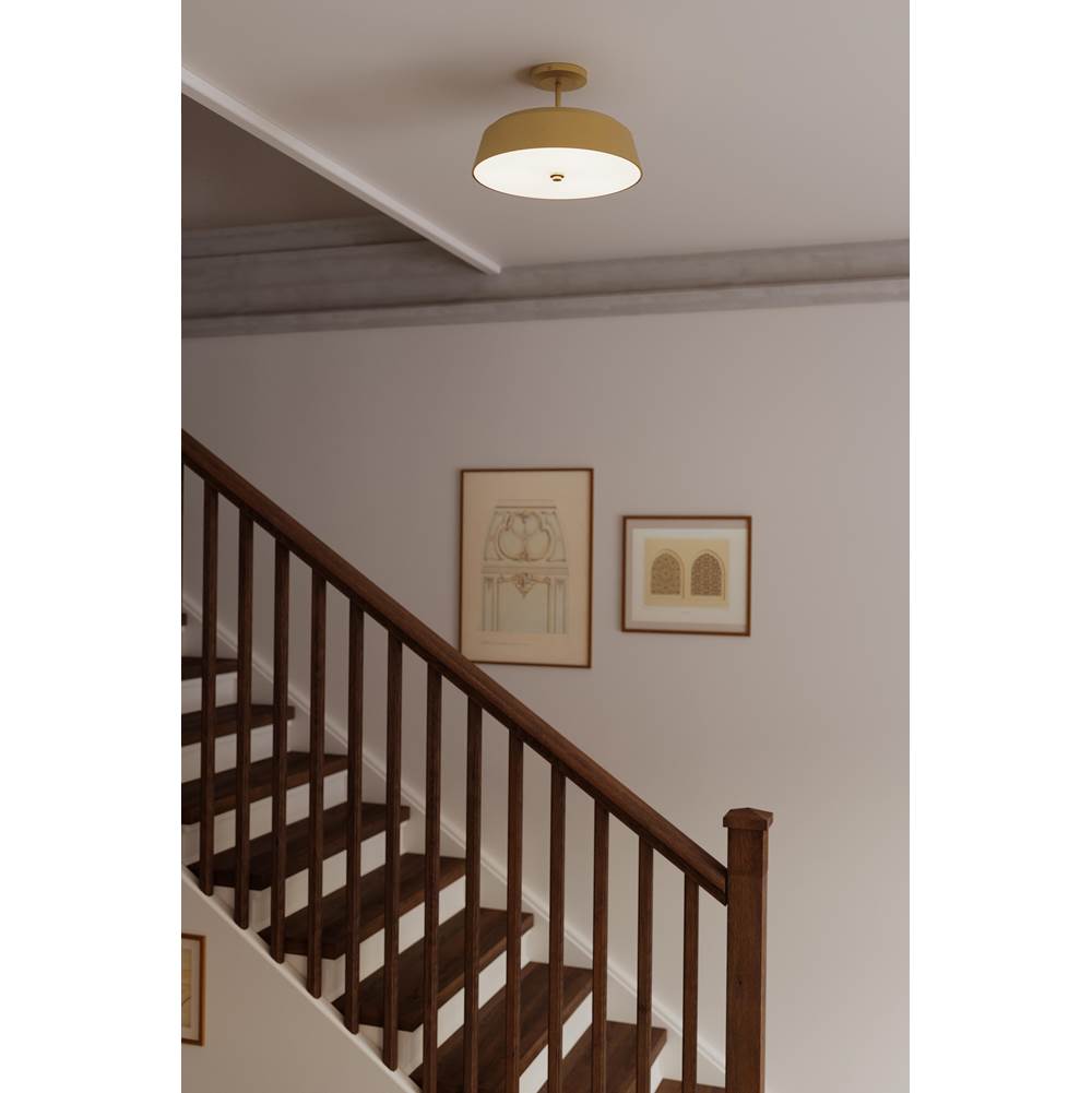 Minka-Lavery 12625-732 Legacy Brass Trellwyn 15'' 3-light Semi-flush Mount Image 3