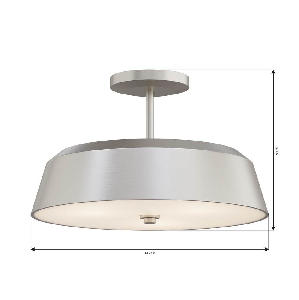Minka-Lavery 12625-84 Brushed Nickel Trellwyn 15'' 3-light Semi-flush Mount Image 2