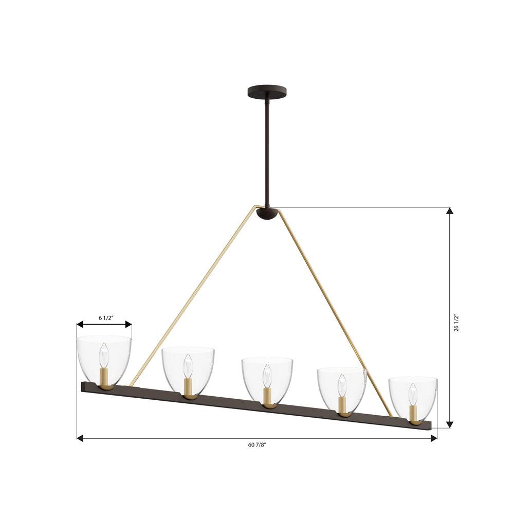 Minka-Lavery 12727-796 Dark Bronze Noellea 61'' 5-light Linear Chandelier Image 2