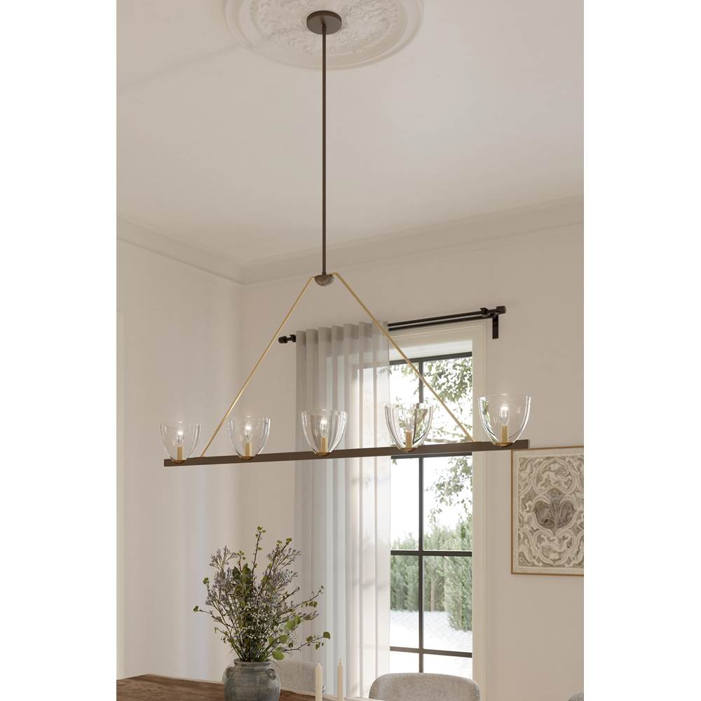 Minka-Lavery 12727-796 Dark Bronze Noellea 61'' 5-light Linear Chandelier Image 3