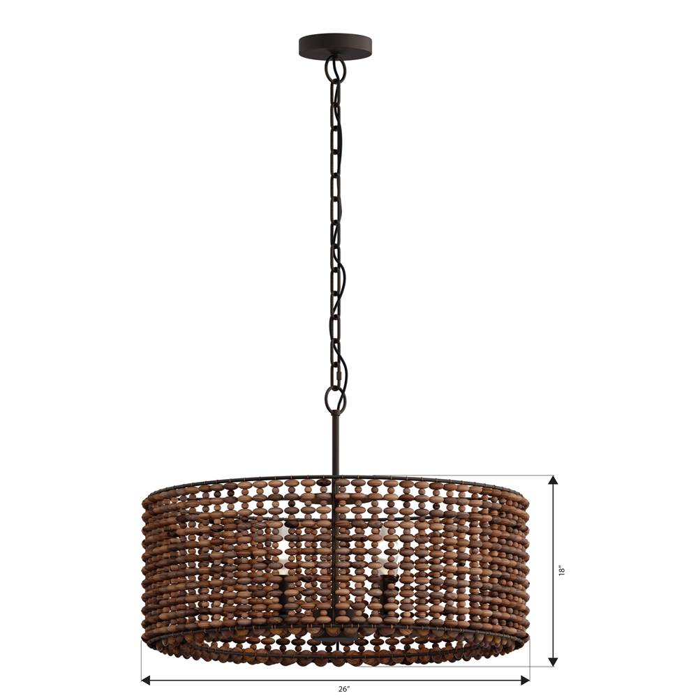 Minka-Lavery 12954-860 Dark Bronze Beaudelle 26'' 4-light Pendant Image 2