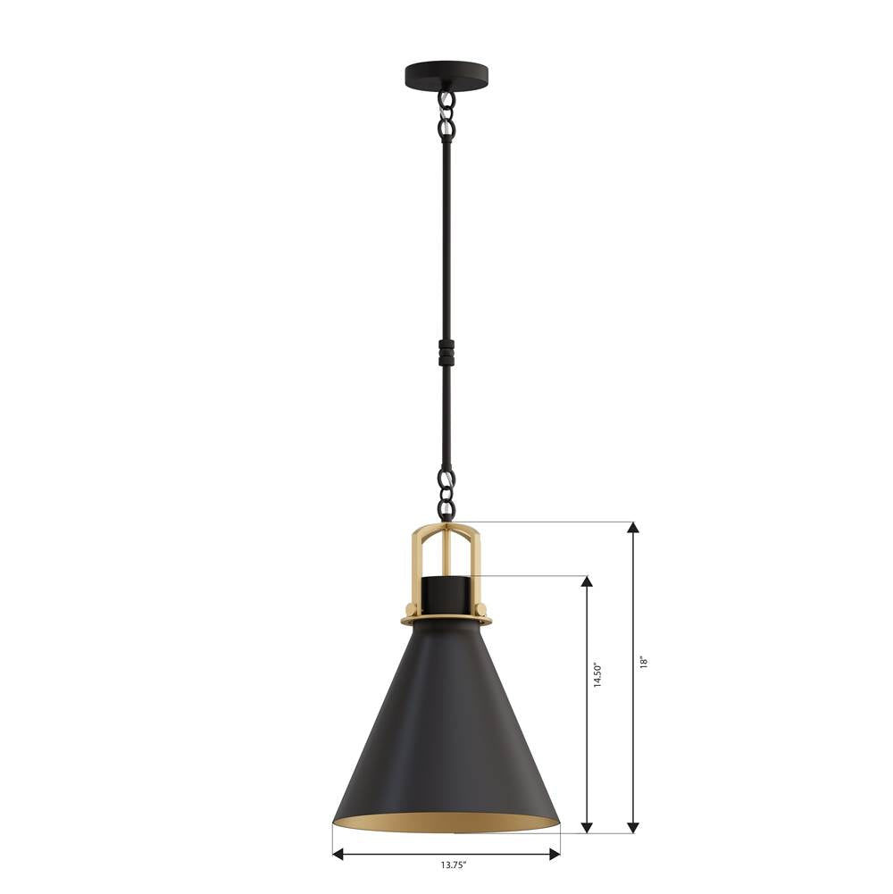 Minka-Lavery 13105-796 Dark Bronze Fenric 13.75'' 1-light Pendant Image 2