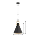 Minka-Lavery 13105-796 Dark Bronze Fenric 13.75'' 1-light Pendant Image 2