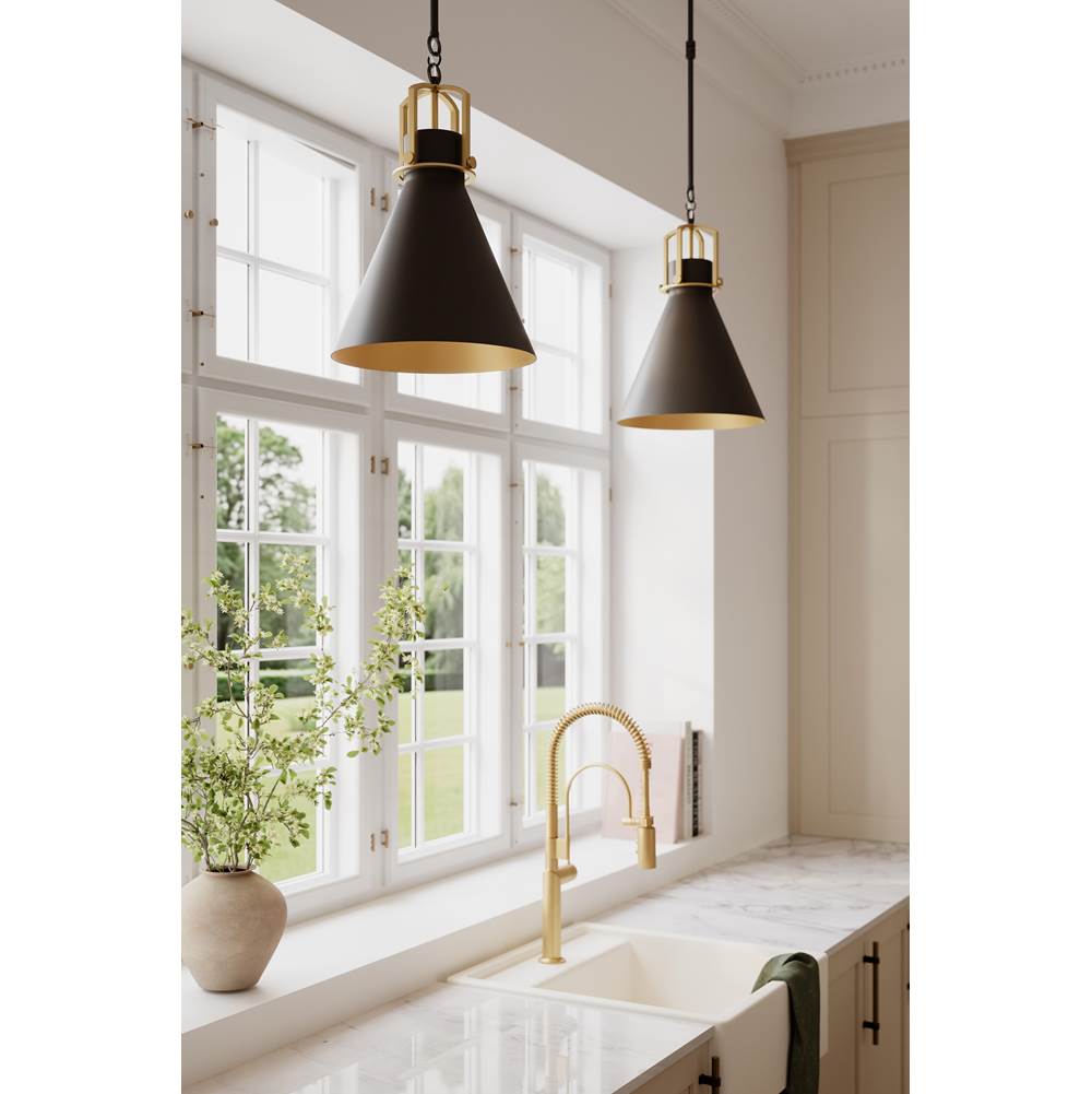 Minka-Lavery 13105-796 Dark Bronze Fenric 13.75'' 1-light Pendant Image 3