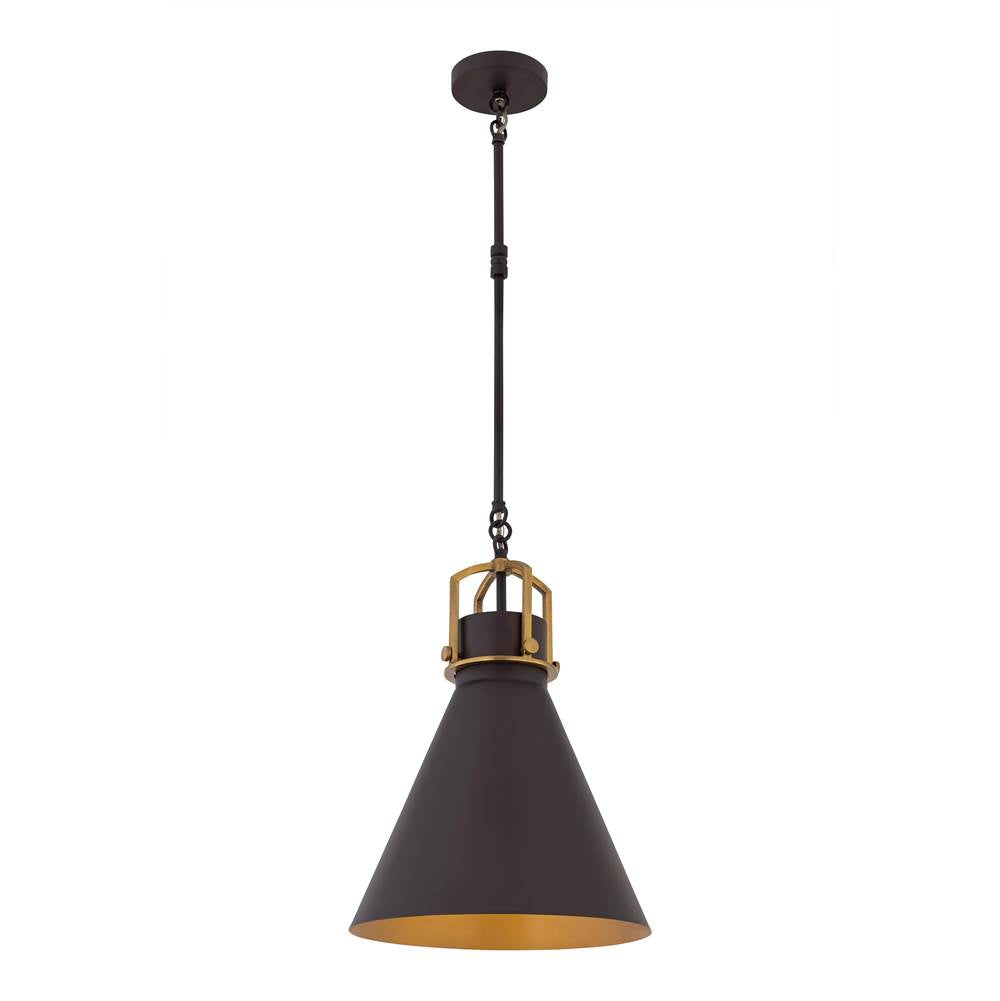 Minka-Lavery 13105-796 Dark Bronze Fenric 13.75'' 1-light Pendant Image 1