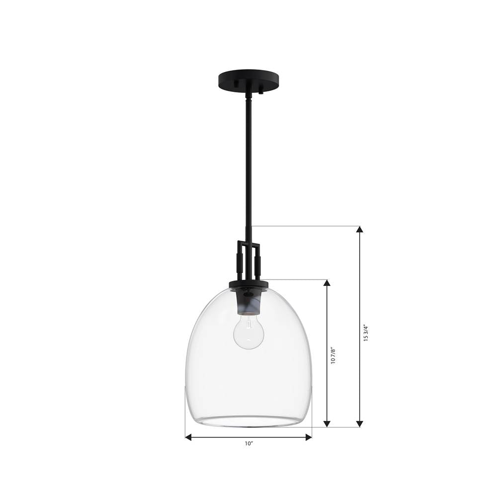 Minka-Lavery 13125-899 Dark Matte Black Orbis 10'' 1-light Mini Pendant Image 2