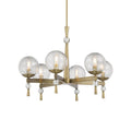 Minka-Lavery Populuxe 6-light Oxidized Aged Brass Chandelier With Clear Volcanic Glass Shades