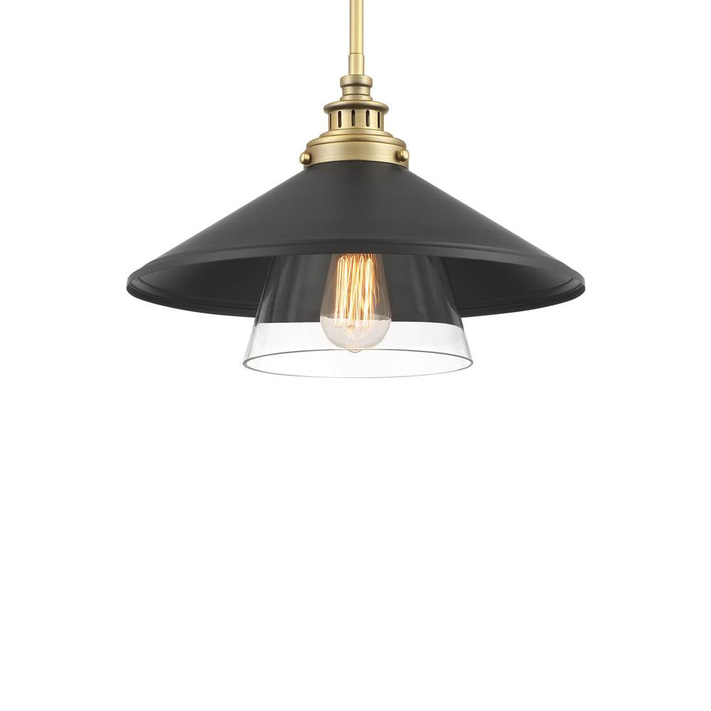 Minka-Lavery Segan 1-light Coal And Soft Brass Mini Pendant
