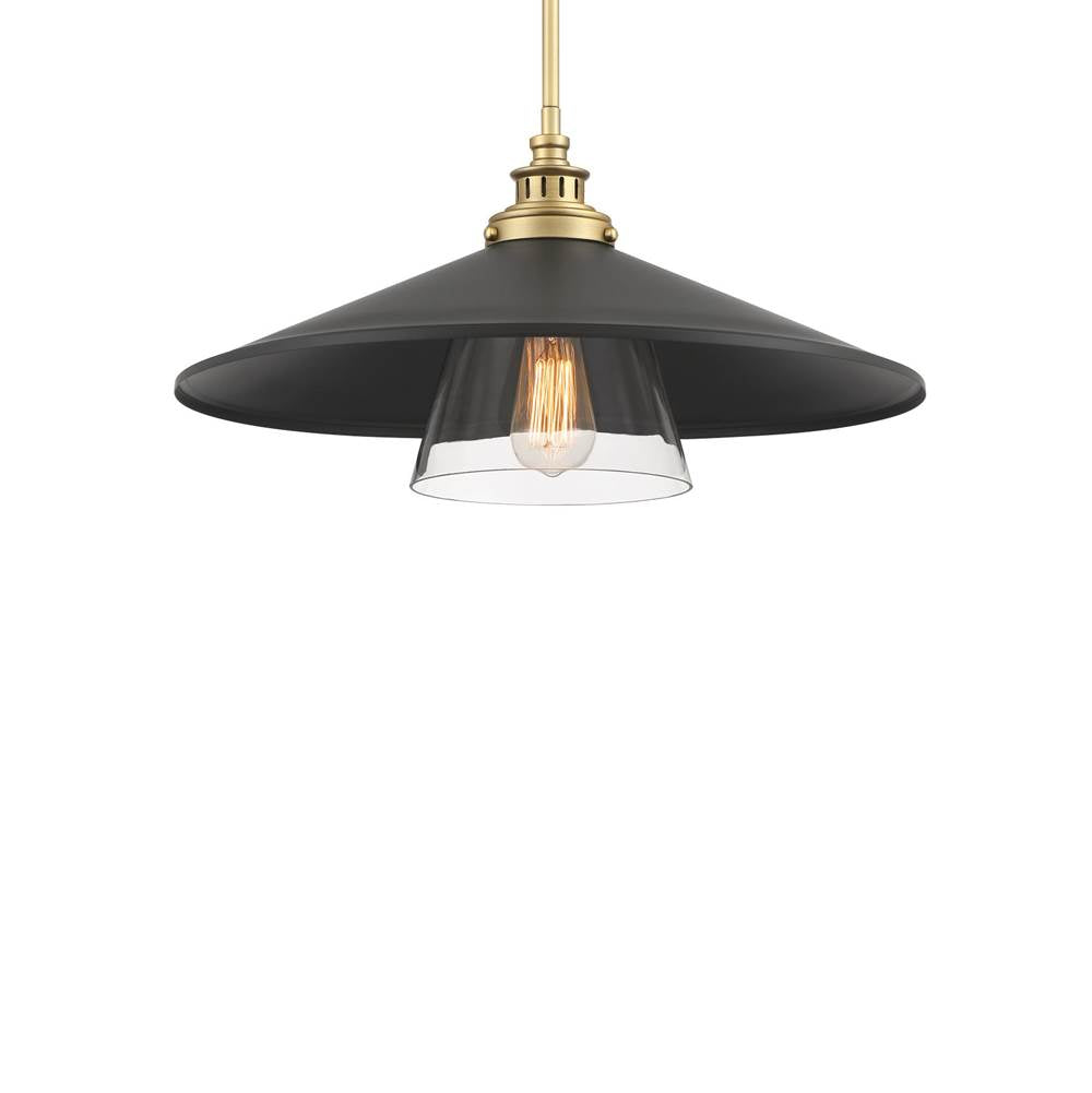 Minka-Lavery Segan 1-light Coal And Soft Brass Mini Pendant