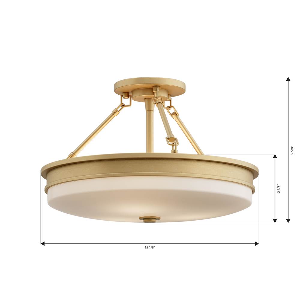 Minka-Lavery 14086-732 Legacy Brass Halora 15.25'' 3-light Semi-flush Mount Image 2
