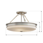 Minka-Lavery 14086-84 Brushed Nickel Halora 15.25'' 3-light Semi-flush Mount Image 2