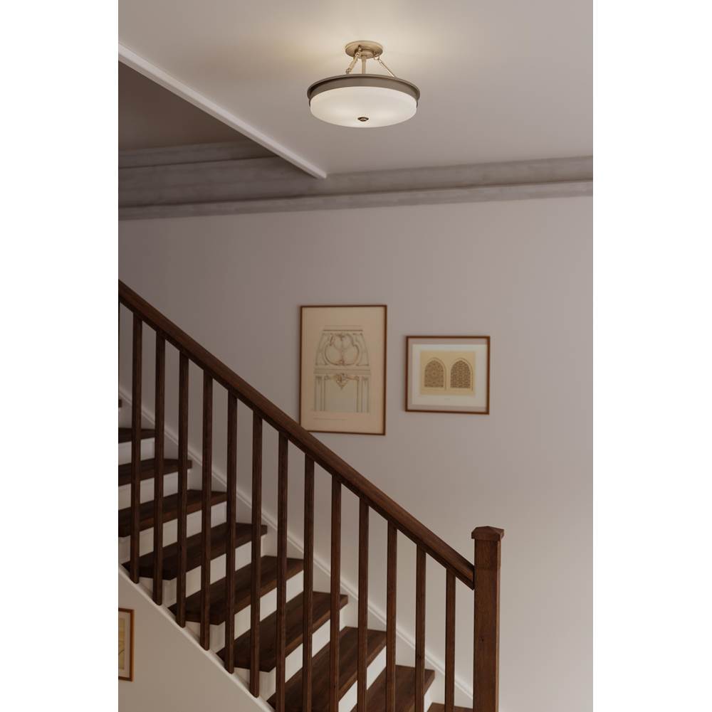 Minka-Lavery 14086-84 Brushed Nickel Halora 15.25'' 3-light Semi-flush Mount Image 3