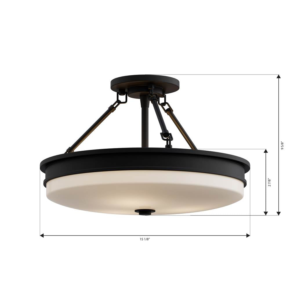 Minka-Lavery 14086-899 Dark Matte Black Halora 15.25'' 3-light Semi-flush Mount Image 2