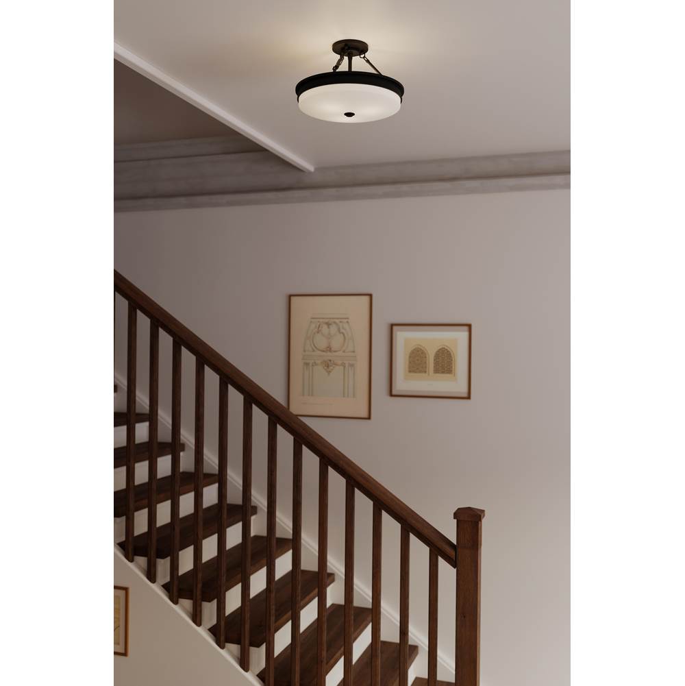 Minka-Lavery 14086-899 Dark Matte Black Halora 15.25'' 3-light Semi-flush Mount Image 3