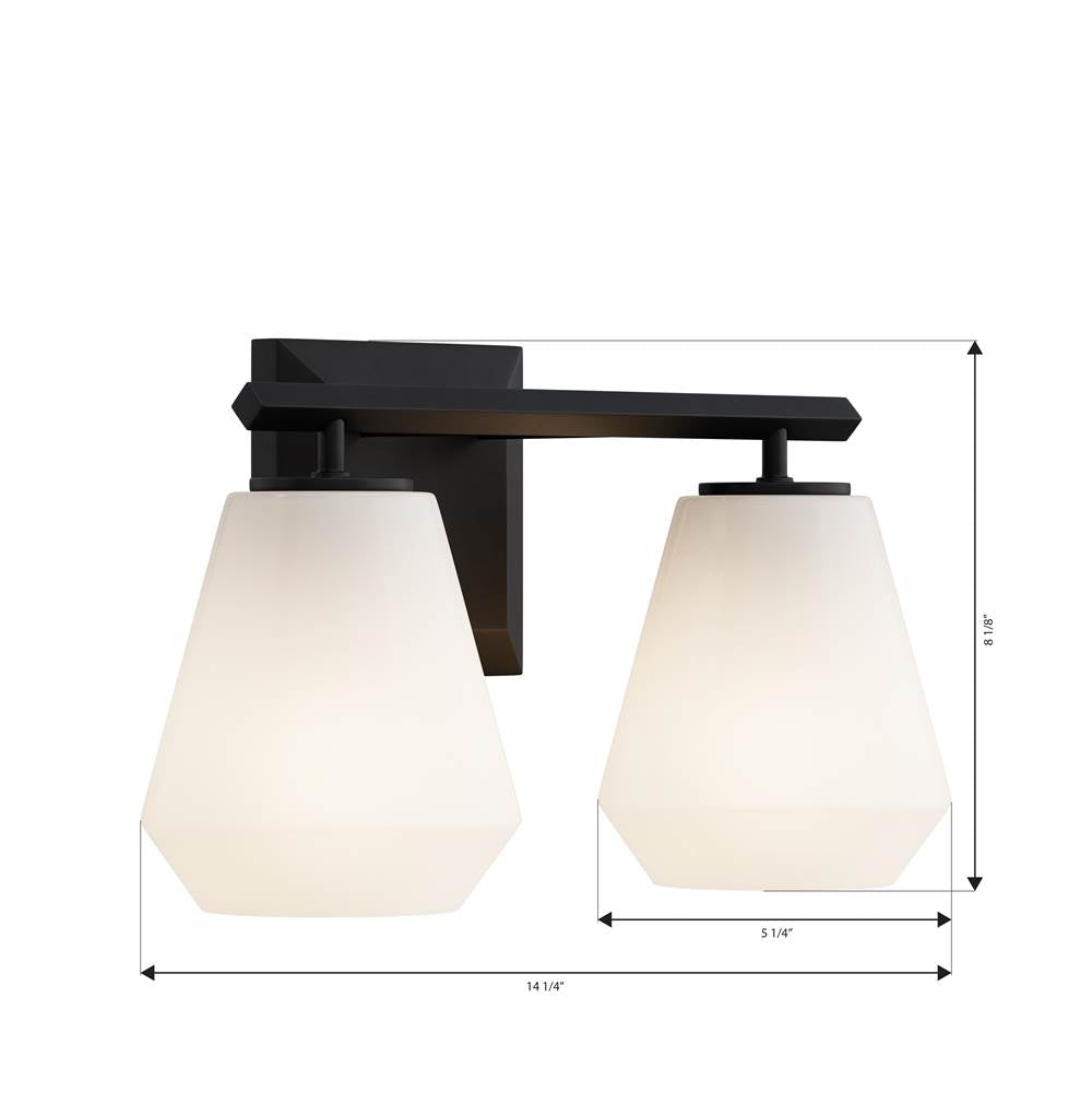 Minka-Lavery 14372-899 Dark Matte Black Siena 14.25'' 2-light Vanity Image 2