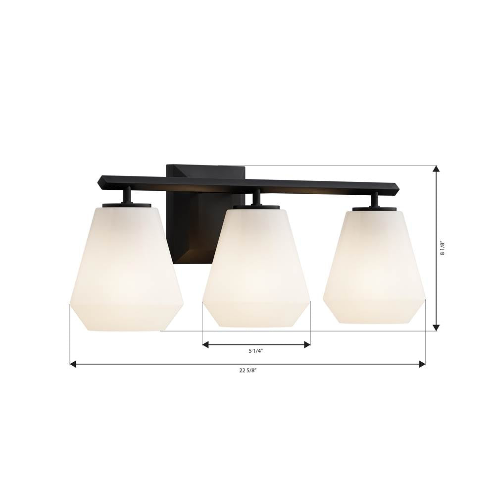Minka-Lavery 14373-899 Dark Matte Black Siena 22.75'' 3-light Vanity Image 2