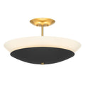 Minka-Lavery Bax 3-light Sand Coal And Soft Brass Flush Mount