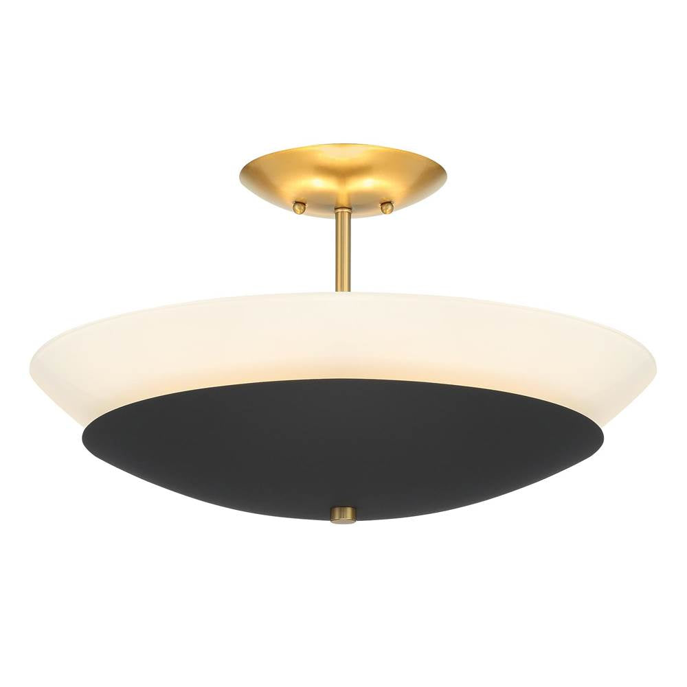 Minka-Lavery Bax 3-light Sand Coal And Soft Brass Flush Mount