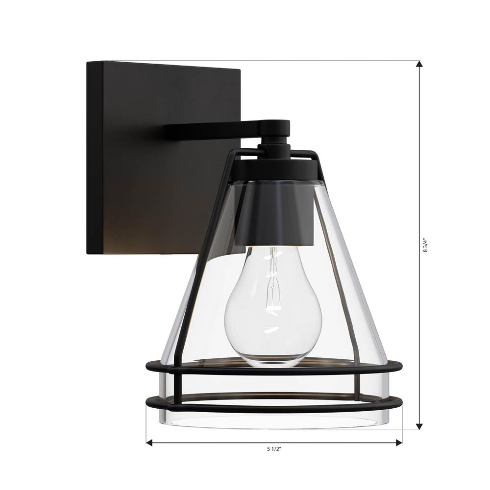 Minka-Lavery 17641-899 Dark Matte Black Lorenth 8.75'' High 1-light Bath Sconce Image 2