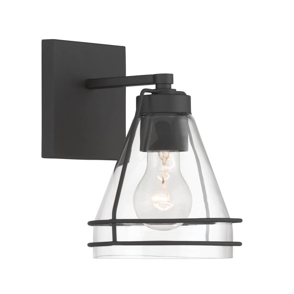 Minka-Lavery 17641-899 Dark Matte Black Lorenth 8.75'' High 1-light Bath Sconce Image 1