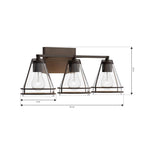 Minka-Lavery 17643-899 Dark Matte Black Lorenth 24.25'' 3-light Vanity Image 2