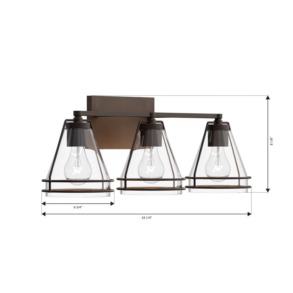 Minka-Lavery 17643-899 Dark Matte Black Lorenth 24.25'' 3-light Vanity Image 2