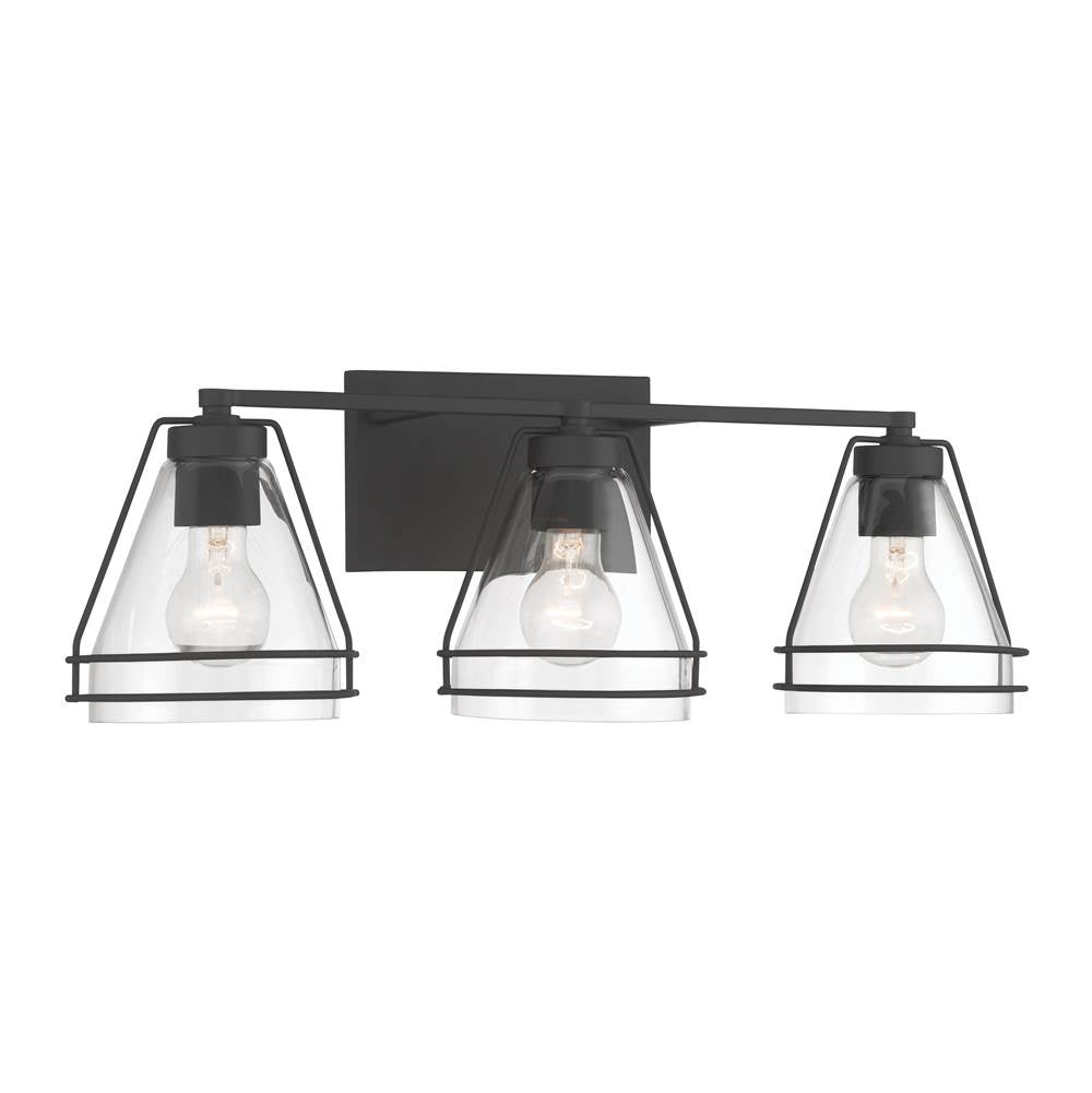 Minka-Lavery 17643-899 Dark Matte Black Lorenth 24.25'' 3-light Vanity Image 1