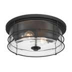 Minka-Lavery 17647-899 Dark Matte Black Lorenth 15'' 2-light Flush Mount Image 7