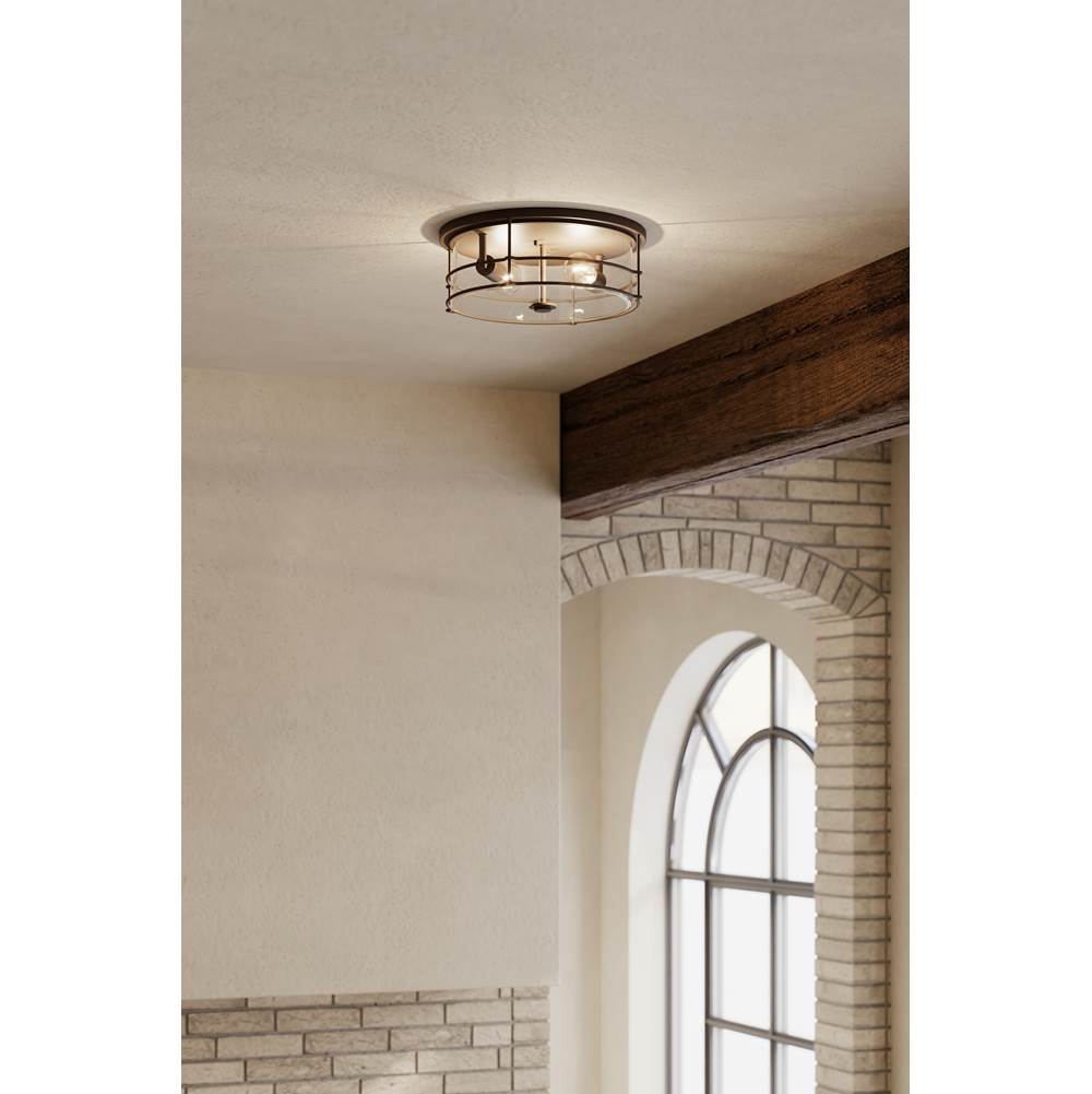 Minka-Lavery 17647-899 Dark Matte Black Lorenth 15'' 2-light Flush Mount Image 3