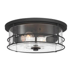 Minka-Lavery 17647-899 Dark Matte Black Lorenth 15'' 2-light Flush Mount Image 1