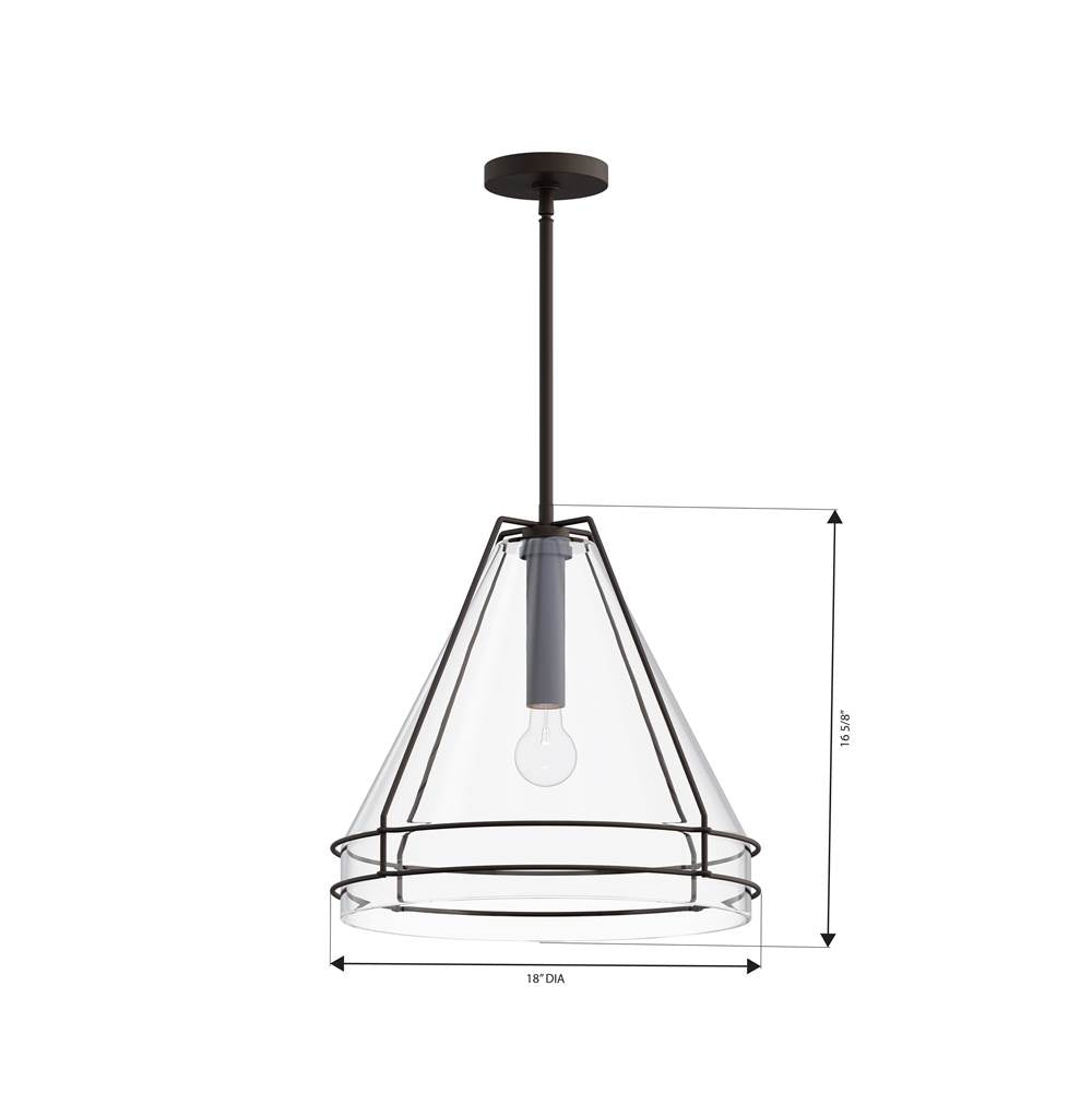 Minka-Lavery 17649-899 Dark Matte Black Lorenth 18'' 1-light Pendant Image 2