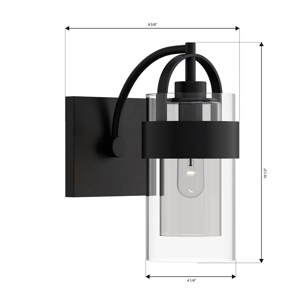 Minka-Lavery 1911-899 Dark Matte Black Ravik 10.5'' High 1-light Bath Sconce Image 2