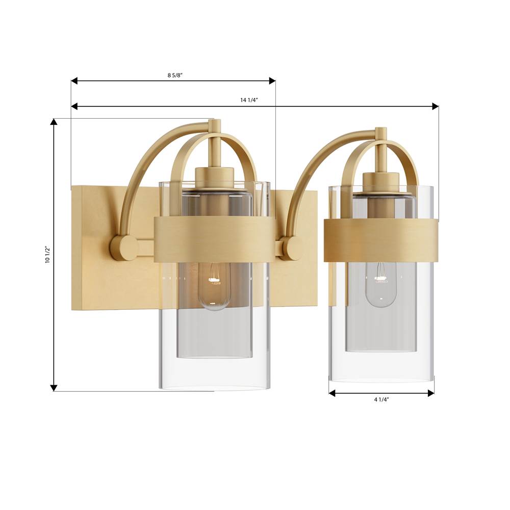 Minka-Lavery 1912-732 Legacy Brass Ravik 14.25'' 2-light Vanity Image 2