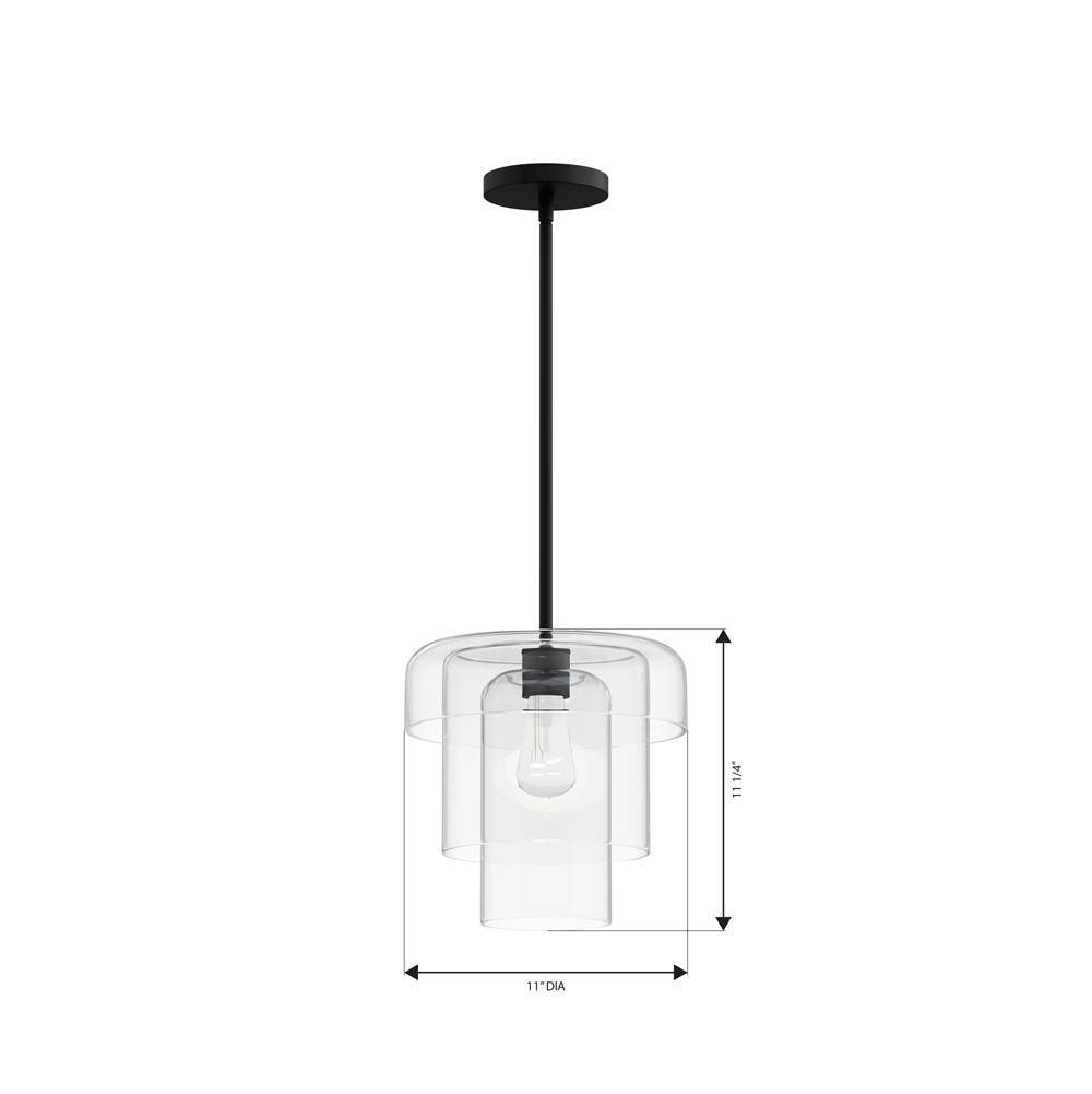 Minka-Lavery 19615-899 Dark Matte Black Velique 11'' 1-light Pendant Image 2
