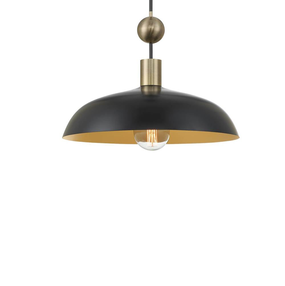 Minka-Lavery Biloxi 1-light Coal And Antique Brass Pendant