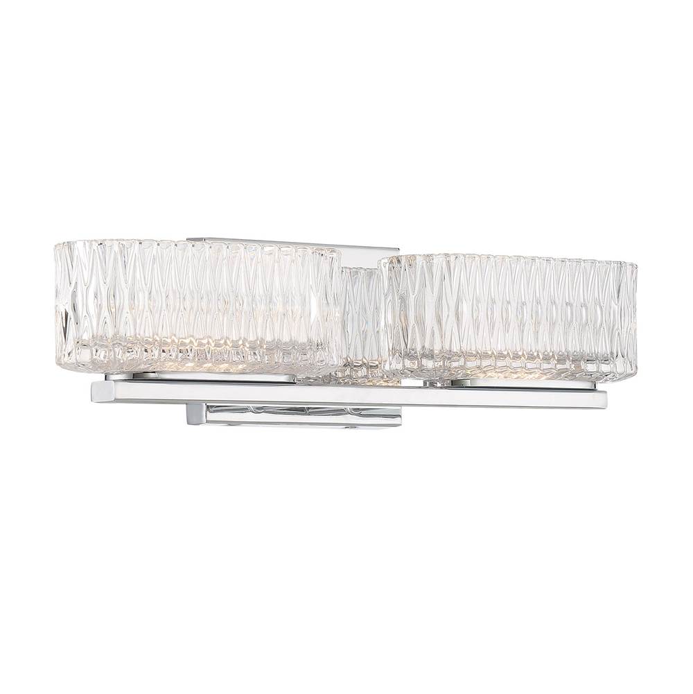 Minka-Lavery Sparren 2-light Chrome Led Bath Vanity With Clear Pressed Glass Shades