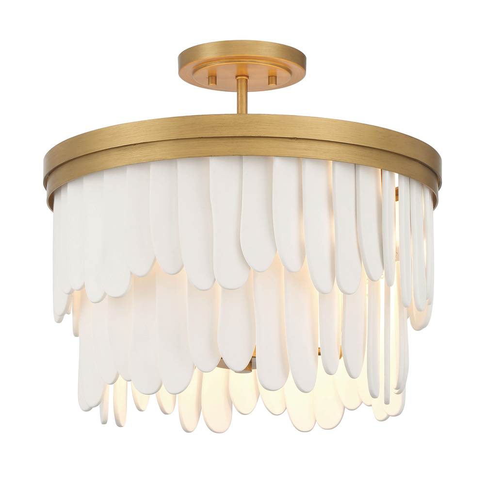 Minka-Lavery 2076-870 Painted Legacy Brass Briscade 18'' 6-light Semi Flush Image 1