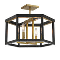 Minka-Lavery Union Estates Union Estates 4-light Coal And Soft Brass Semi Flush Mount