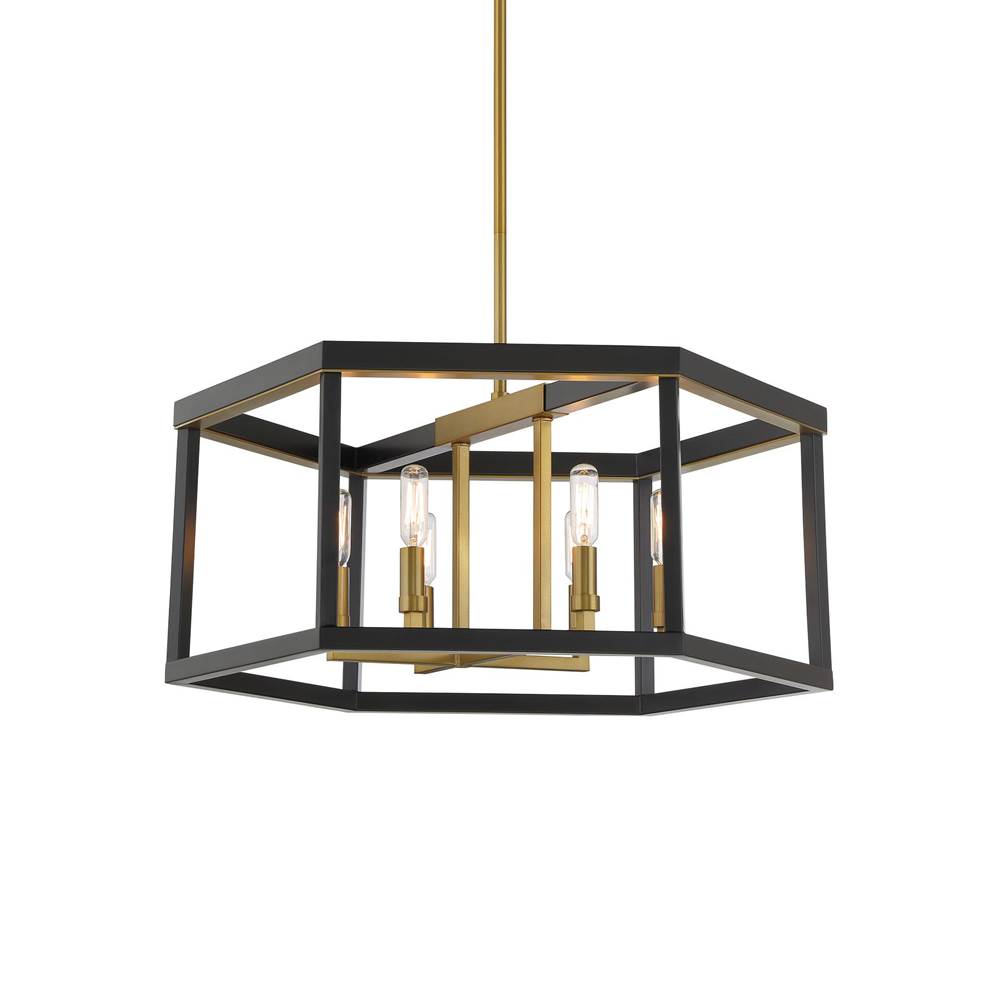 Minka-Lavery Union Estates Union Estates 6-light Coal And Soft Brass Pendant
