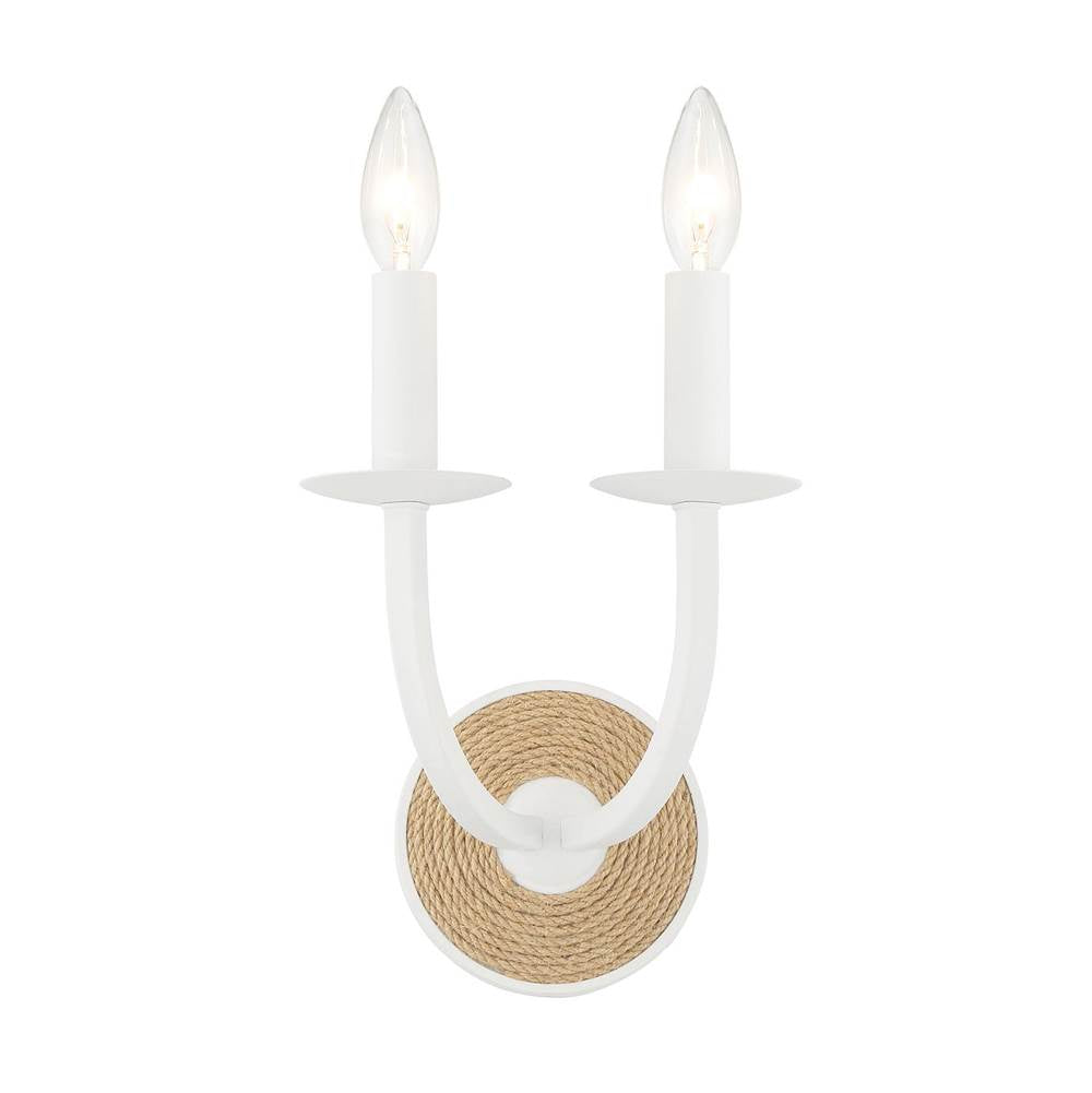 Minka-Lavery Lanton 2-light Sand White With Natural Rope Wall Sconce