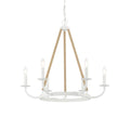 Minka-Lavery Lanton 6-light Sand White With Natural Rope Chandelier